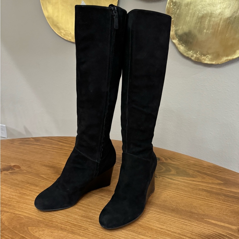 Cole Haan Nike Air Cora Knee High Suede Boots Black size 8
